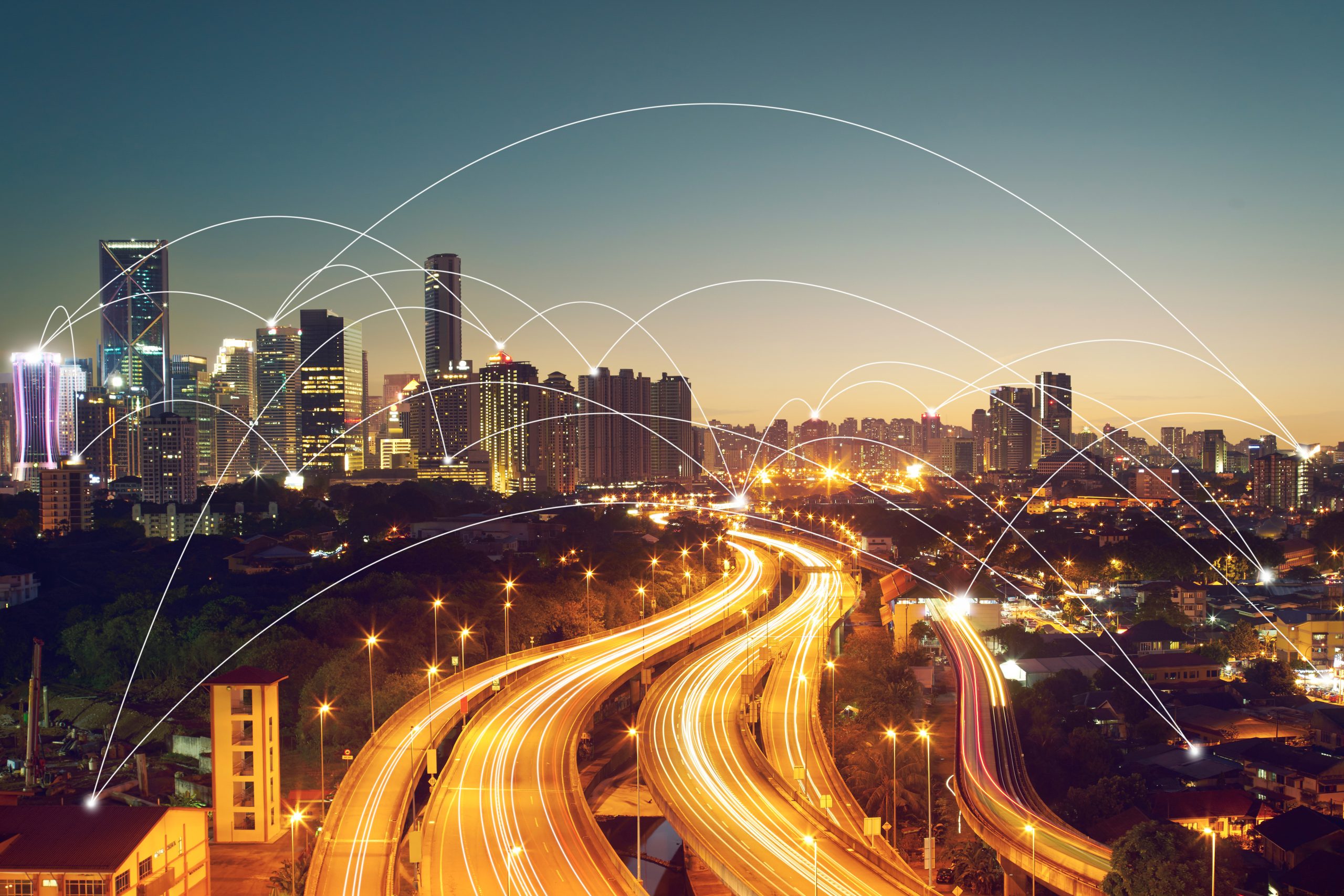 City-scape-and-network-connection-concept